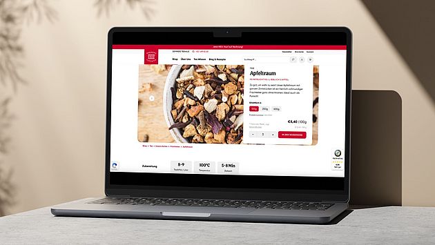 Demmers Teehaus Produktdetailseite (PDP) Onlineshop